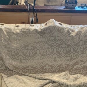 Elegant Cream Damask Curtain